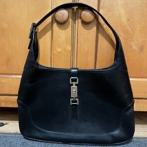 Authentic Gucci Black Leather Handbag.